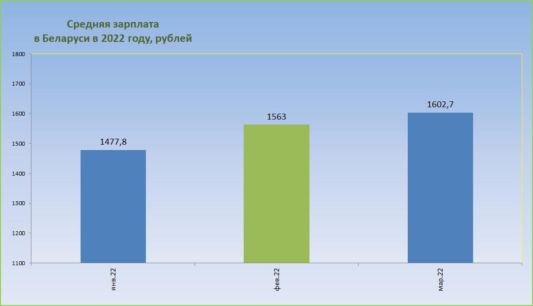 Средняя зарплата в Беларуси в 2022 году
